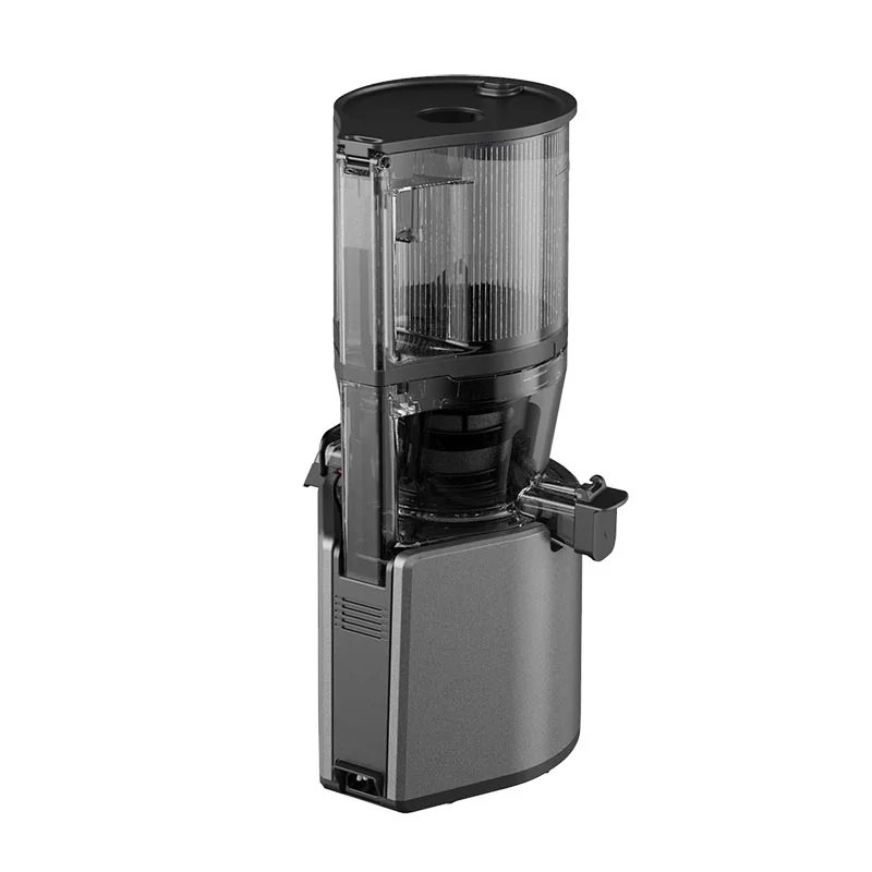 Hurom H320N von der Seite mit Saft- und Tresterauslass