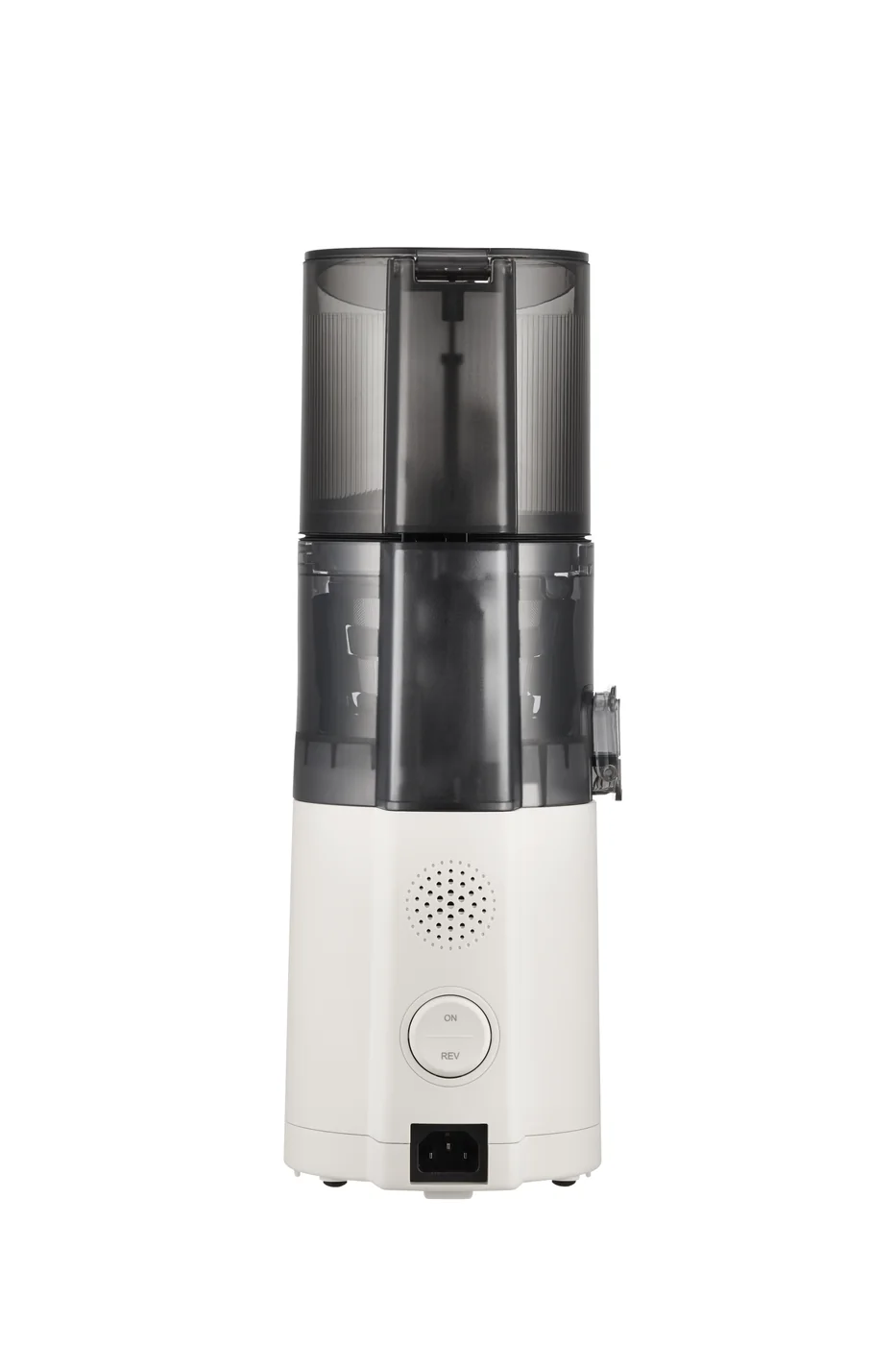 Hurom E30ST Slow Juicer von hinten mit Bedienschalter